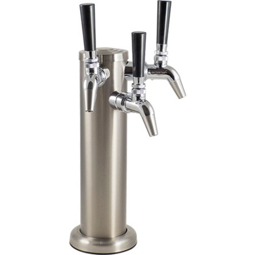 Triple Tap Homebrew Digital Kegerator with Stainless Steel Intertap Faucets