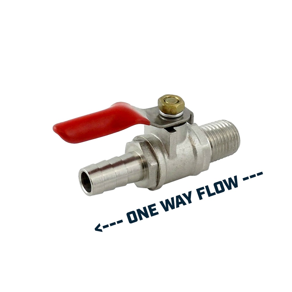 Shutoff Valve with Check - 1/4 in. MPT x 3/8 in. Barb