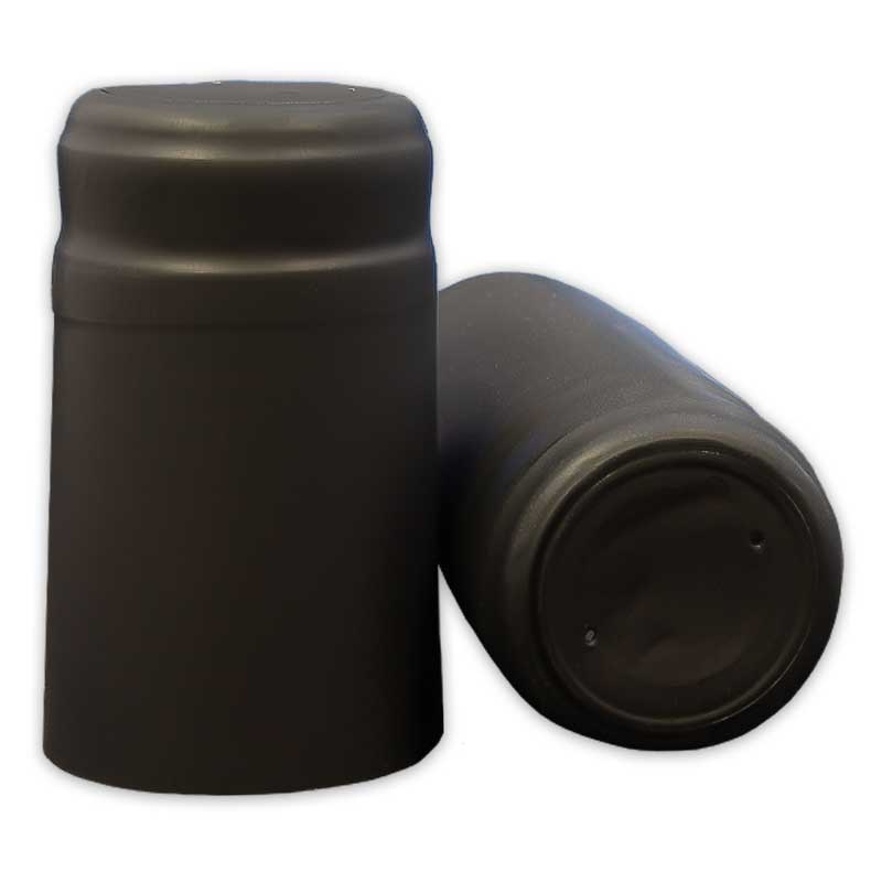 Black Shrink Caps for Wine Bottles - Pack of 30