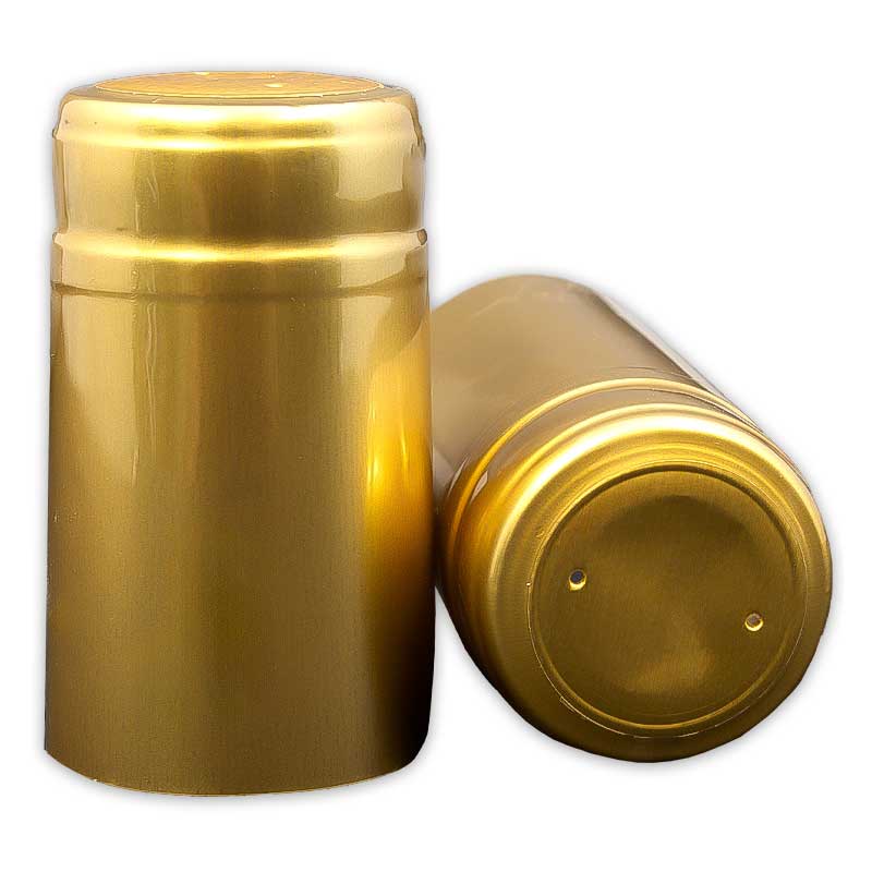 Gold Shrink Caps for Wine Bottles - Pack of 30