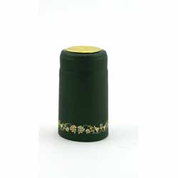 Green w/Gold Grapes Shrink Cap - 30 ct