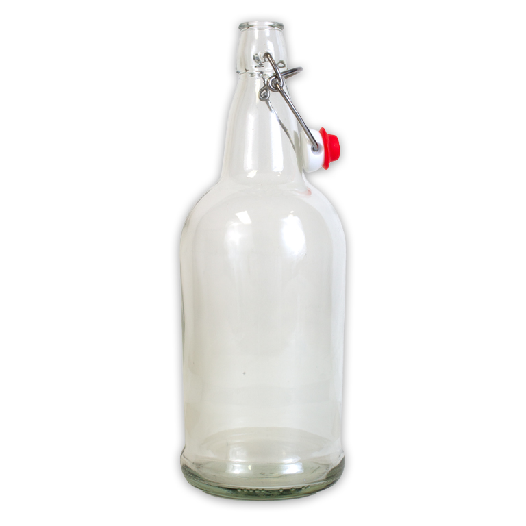 1 Liter Clear Swing Top Bottles - Case of 12