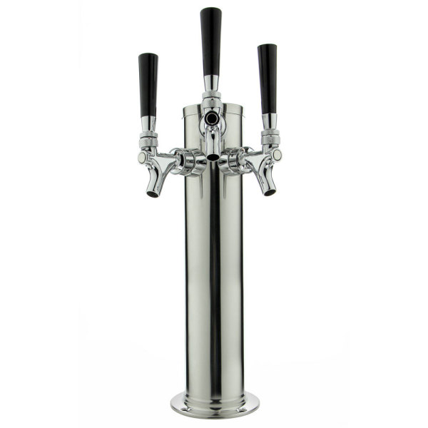 3 in. Triple Tap Draft Beer Tower w/Standard Faucets