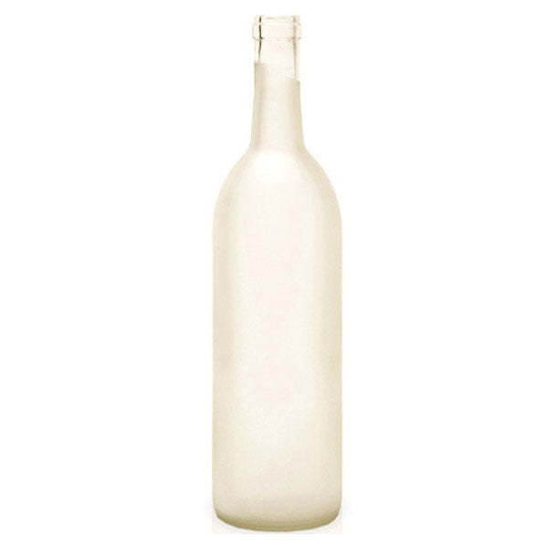 White Frosted Bordeaux Style Wine Bottles, 750 ml, 12/Case