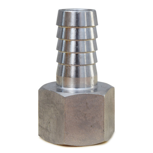 Stainless Barbed Fitting - 1/2 in. FPT x 1/2 in. Barb