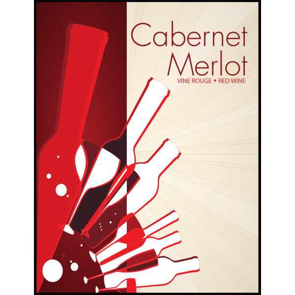 Cabernet Merlot Self Adhesive Wine Labels, pkg of 30