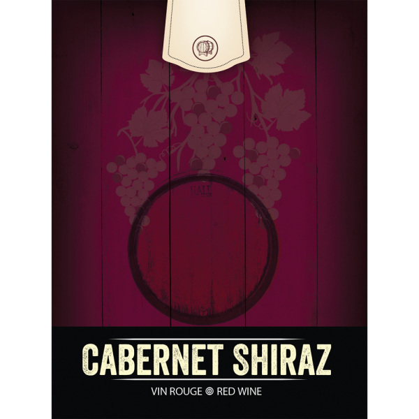 Cabernet Shiraz Self Adhesive Wine Labels, pkg of 30