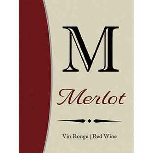 Merlot Self Adhesive Wine Labels, pkg of 30