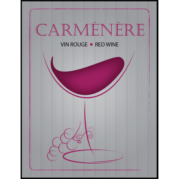 Carmenere Self Adhesive Wine Labels, pkg of 30