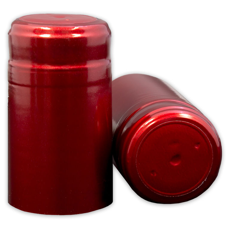 Metallic Ruby Red Shrink Caps - 500 CT