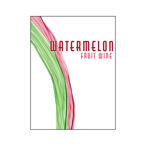 Watermelon Fruit Wine Self Adhesive Wine Labels, pkg of 30