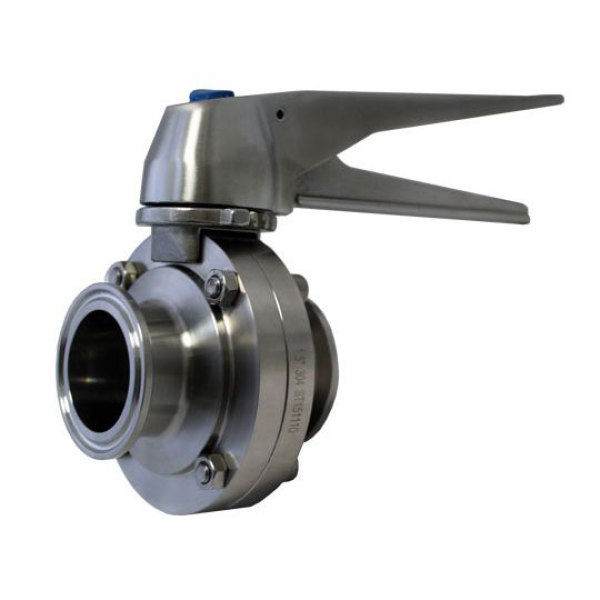 2 in. Tri-Clamp All Stainless Butterfly Valve with Squeeze Trigger