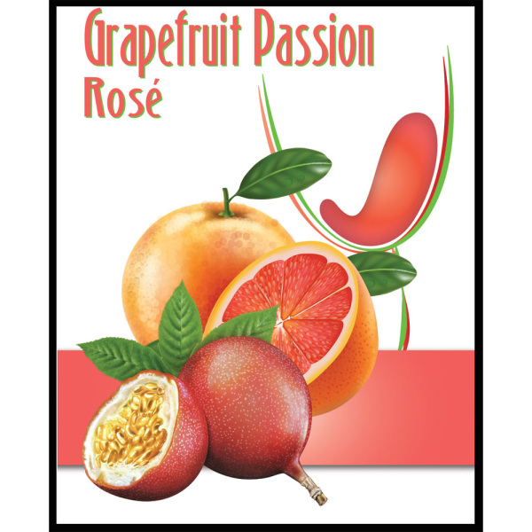 Grapefruit Passion Rose Self Adhesive Wine Labels, pkg of 30