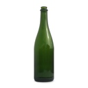 750 ml Green Champagne Bottles Flat Bottom - Case of 12