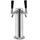 3 in. Dual Tap Draft Beer Tower w/Standard Faucets