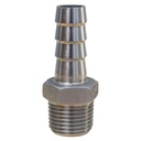 Stainless Barbed Fitting - 1/2 in. MPT x 1/2 in. Barb