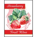 Strawberry Fruit Wine Self Adhesive Wine Labels, pkg of 30